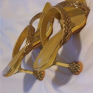 Elegant Gold Women's Heels